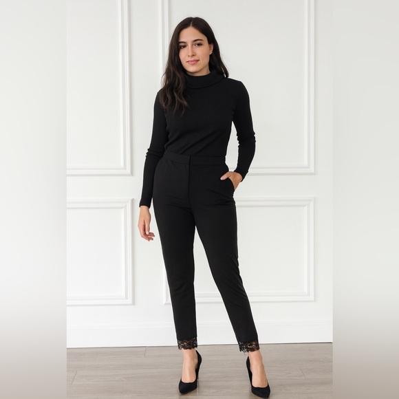 Zara. Black Pants with twist- Size:M - Picture 1 of 10
